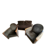 Brown velvet living room