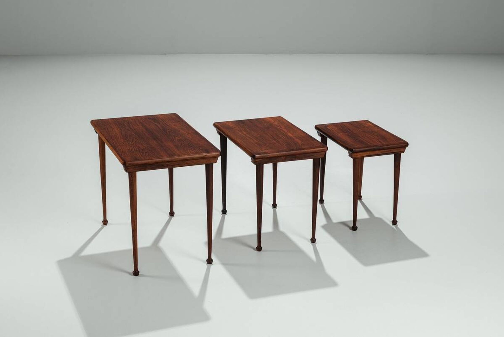 Set of 3 Danish nesting tables in rosewood Denmark 1960