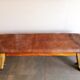 banc vintage en cuir, Tchécoslovaquie années 60, banc de gym, cheval d'arçon