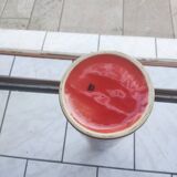 Red glazed stoneware vase