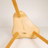 Modern Swedish Scandinavian stool in lacquered birch, 1970s.