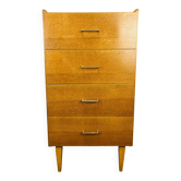 Commode chiffonnier années 50, bois blond