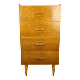 Commode chiffonnier années 50, bois blond
