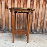 Guéridon ancien Louis XV – marbre rosé et laiton doré – fin XIXᵉ siècle