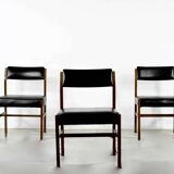 Set Of 4 Midcentury Solid Teak Danish Style Chairs. Vintage Modern / Retro.