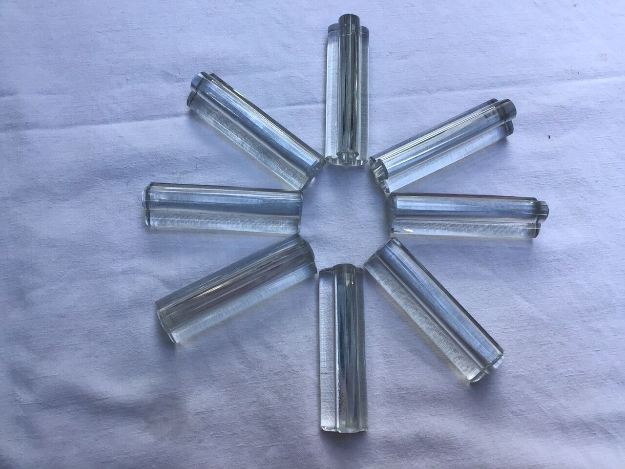 Set de 8 portes couteaux en cristal art déco