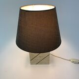 Travertine table lamp with golden details, 1970’s
