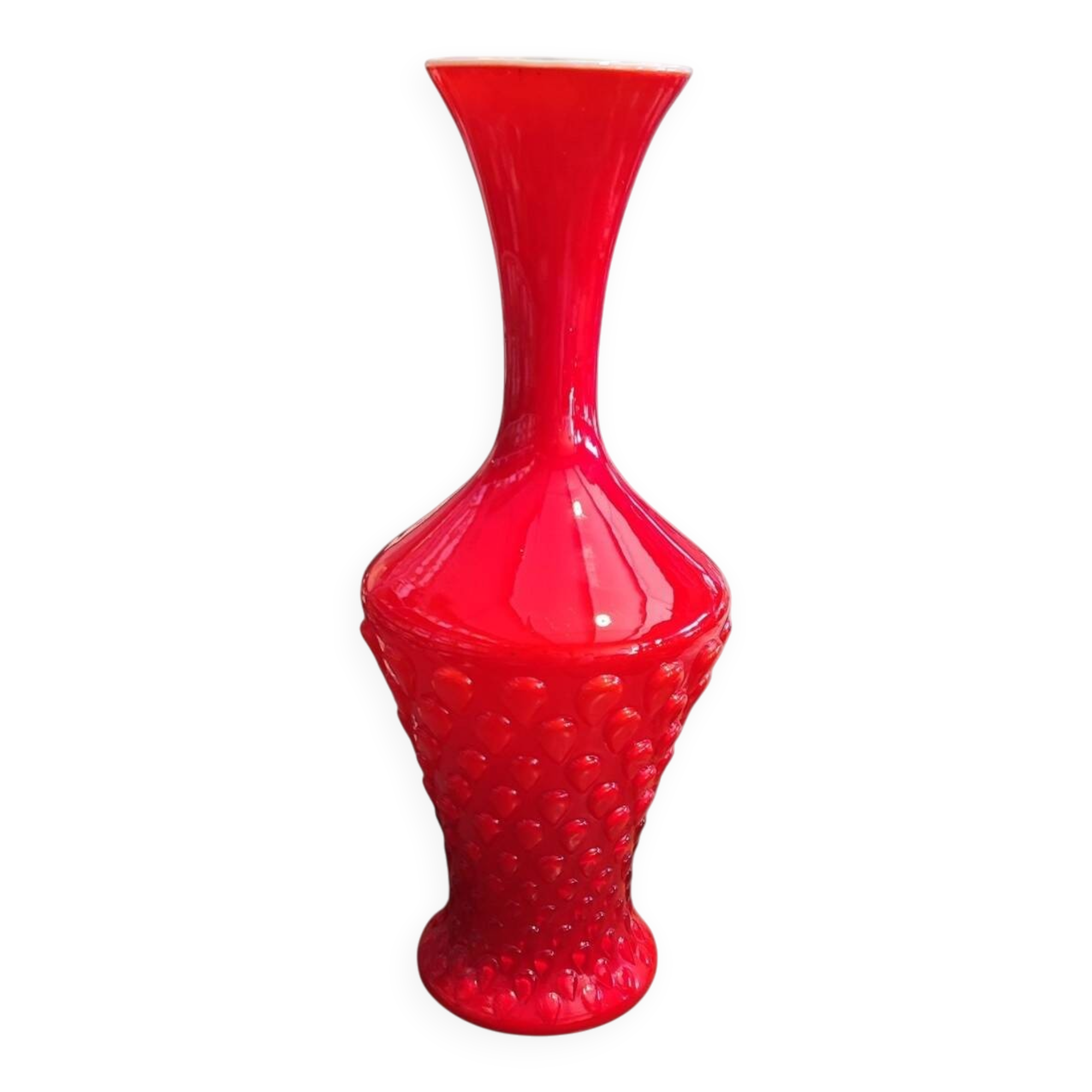 Large Italian glass vase Empoli