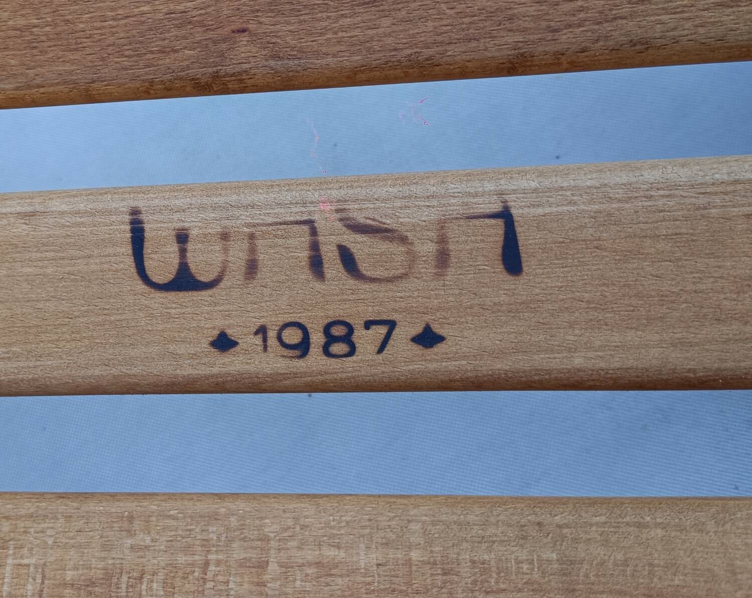 Fauteuil à bascule brutaliste en pin de wasa