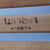 Fauteuil à bascule brutaliste en pin de wasa