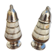 Antique salt and pepper shakers in mother-of-pearl.