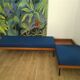 Daybed bench sofa angle teak and Scandinavian rosewood