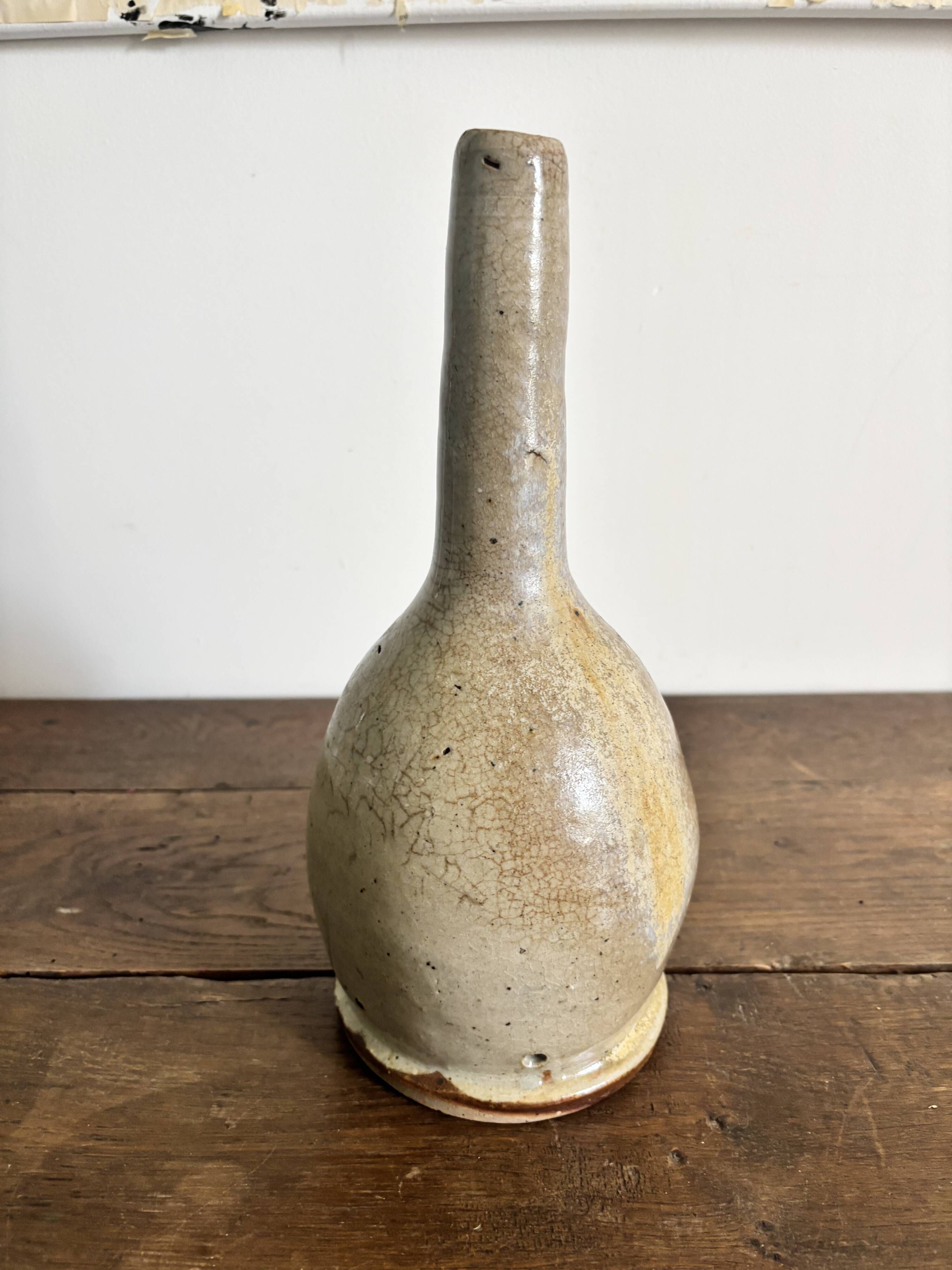 Grand vase soliflore en grès vintage