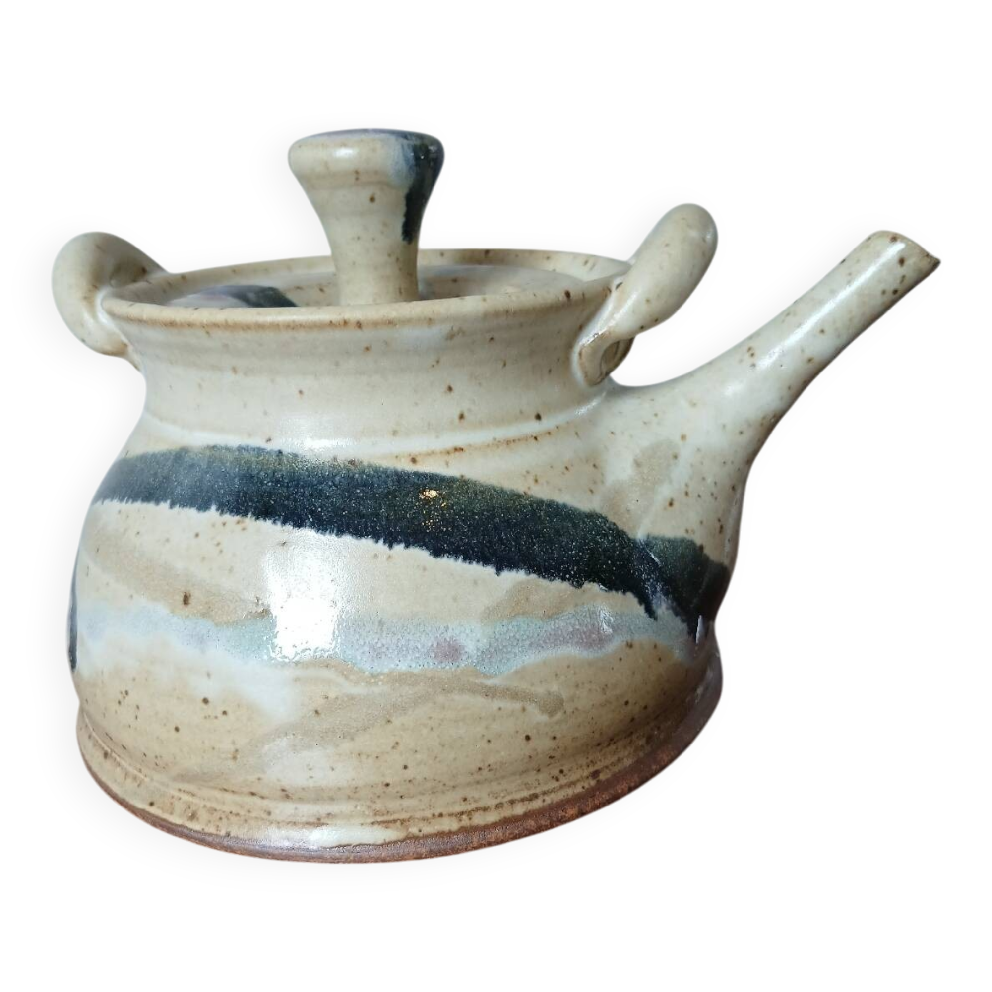 Théière en poterie estampillé vintage