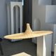 Large suspension, rattan luminaire in hat shape D:80cm