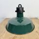 Industrial French Dark Green Enamel Factory Pendant Lamp, 1960s