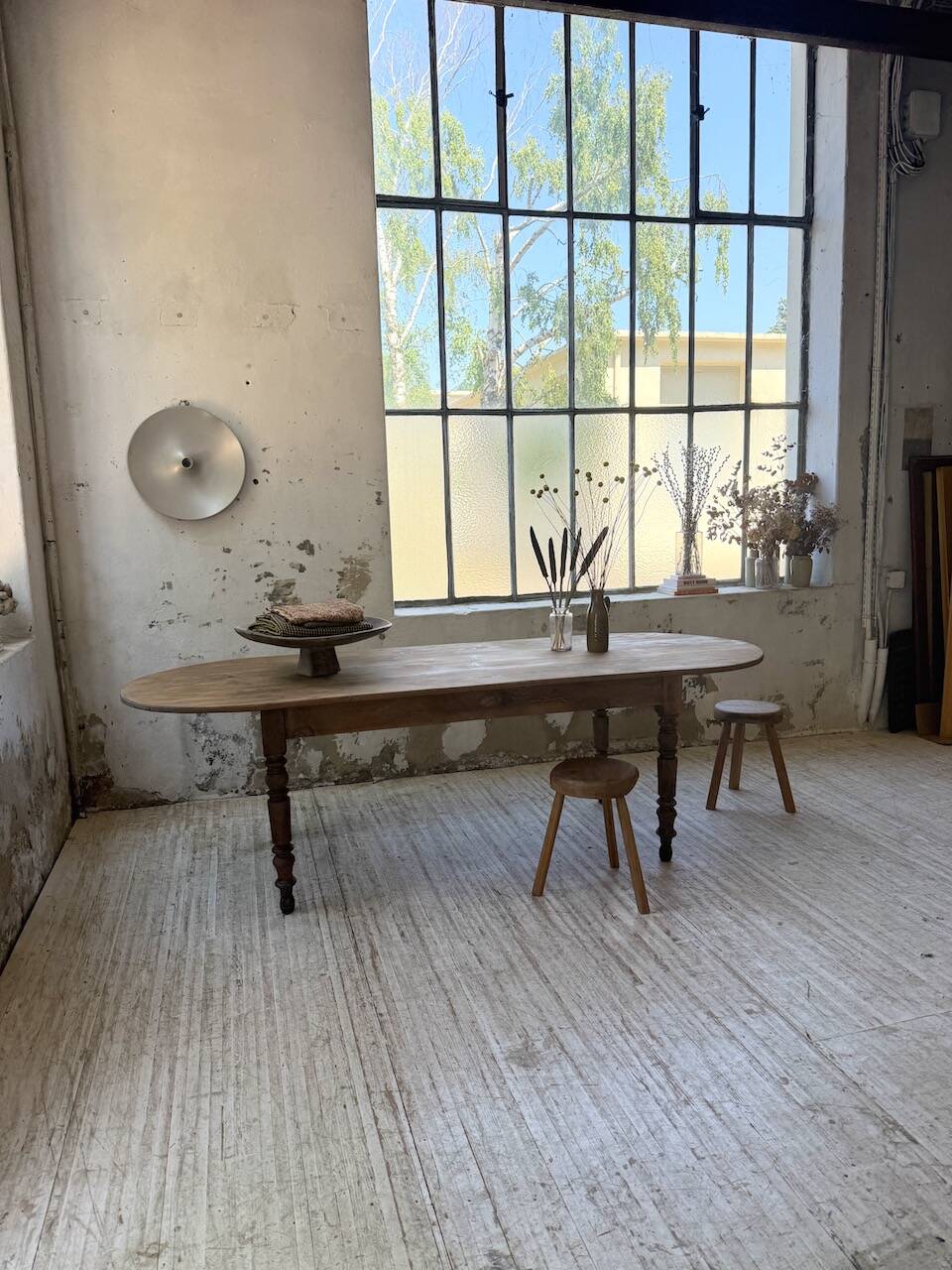 Oval farmhouse table 250cm pine