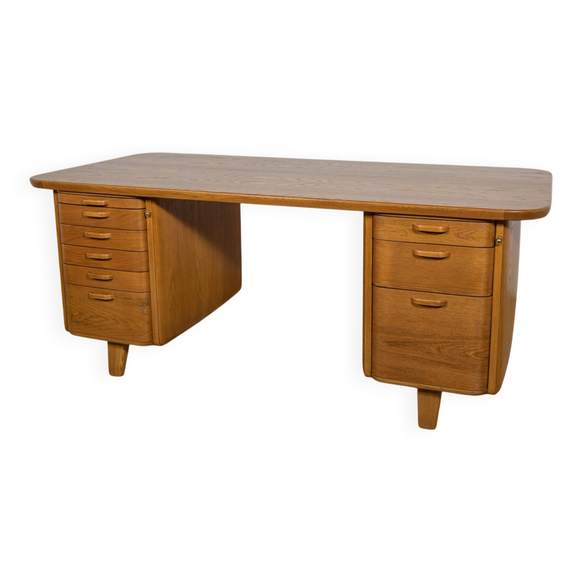 Art Deco Oak Freestanding Desk by Gunnar Ericsson for Facit AB Buromöbel