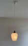 Danish teak and milk glass pendant lamp.
