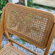 Lot de 3 chaises pliantes en bois et cannage