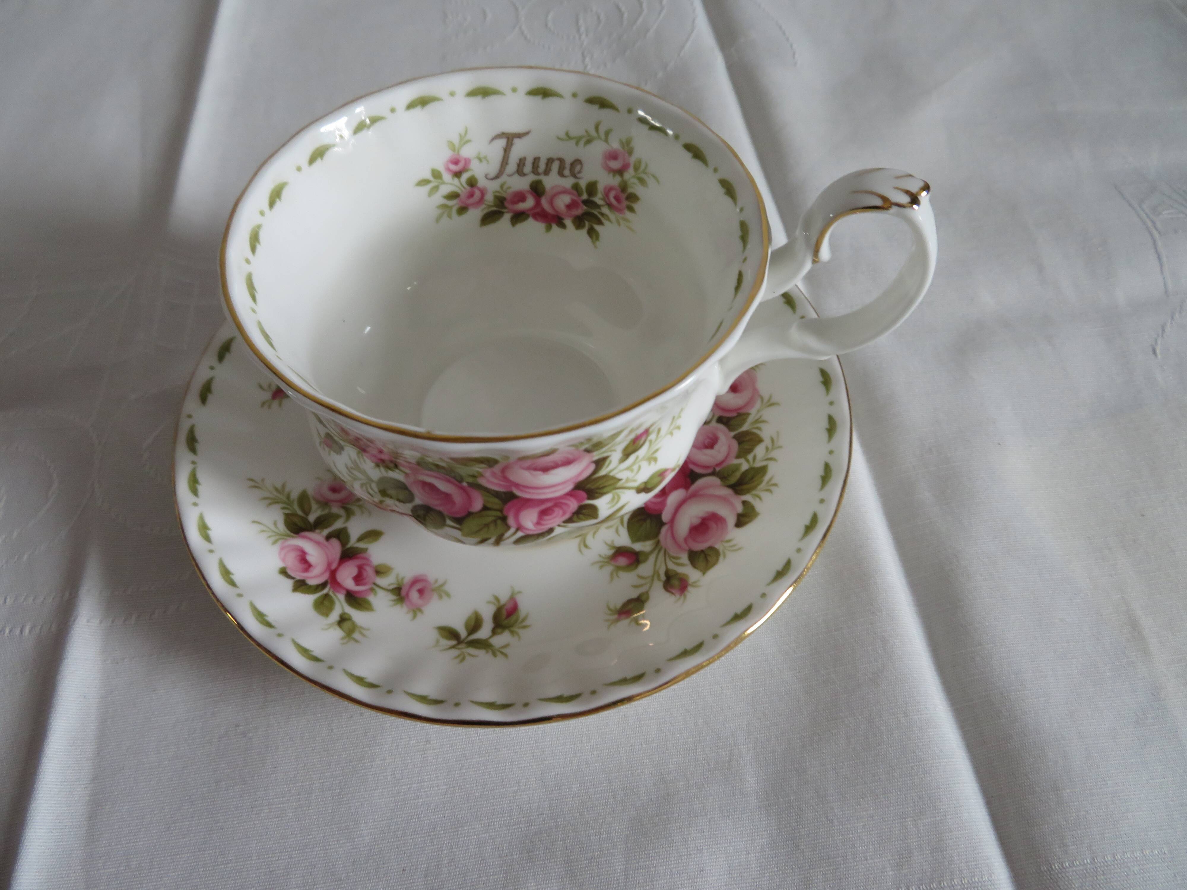 Royal Albert Porcelain Cup and Saucer (June)