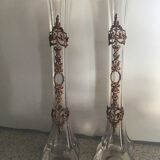 Paire de vases soliflore en verre