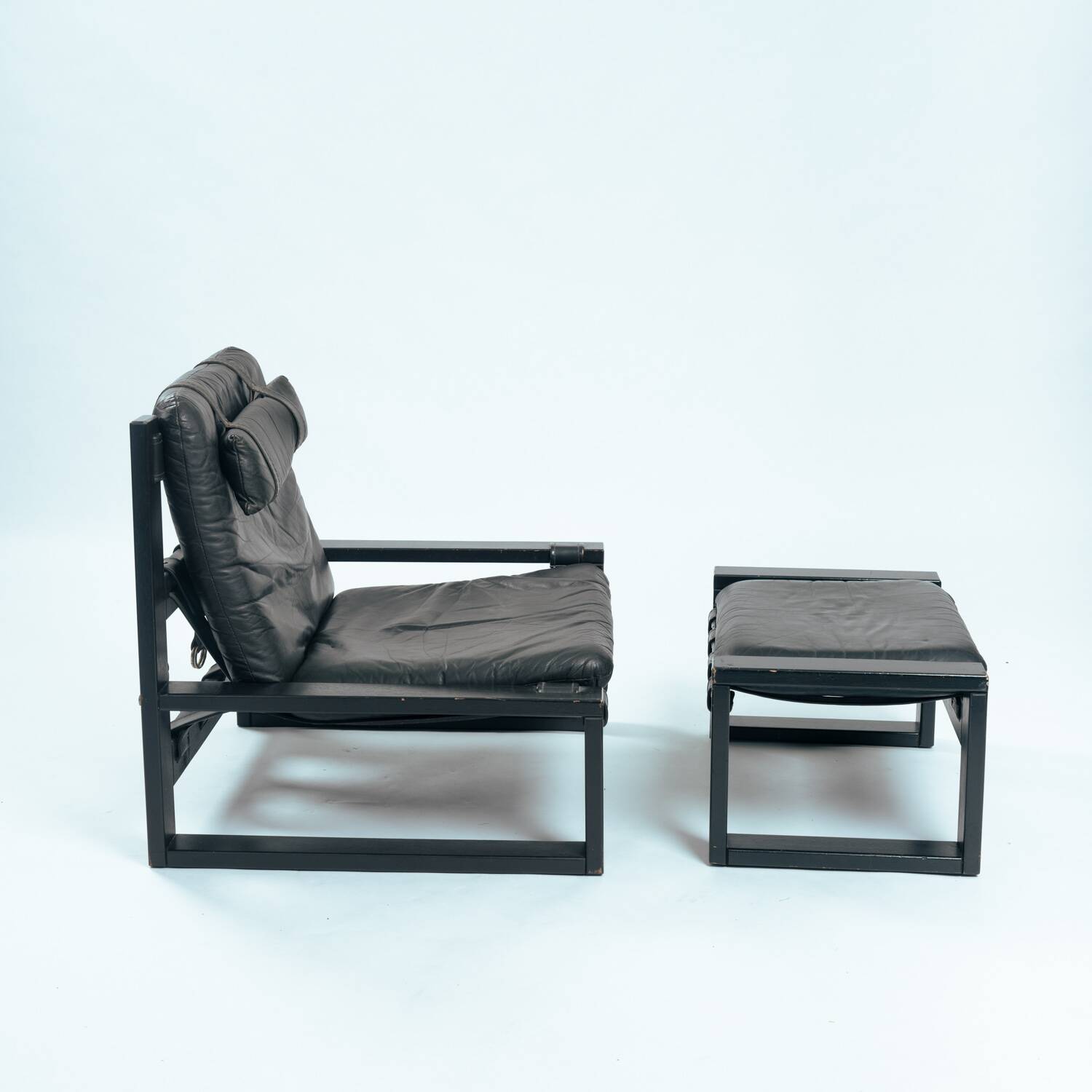 Chaises longues brutalistes avec repos-pieds de Sonja Wasseur, années 1970