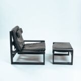 Chaises longues brutalistes avec repos-pieds de Sonja Wasseur, années 1970