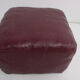 Pouf or vintage Maroon Ottoman in patchwork leather 1960 s
