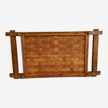 Oak Tray With Woven Top From The 1960s