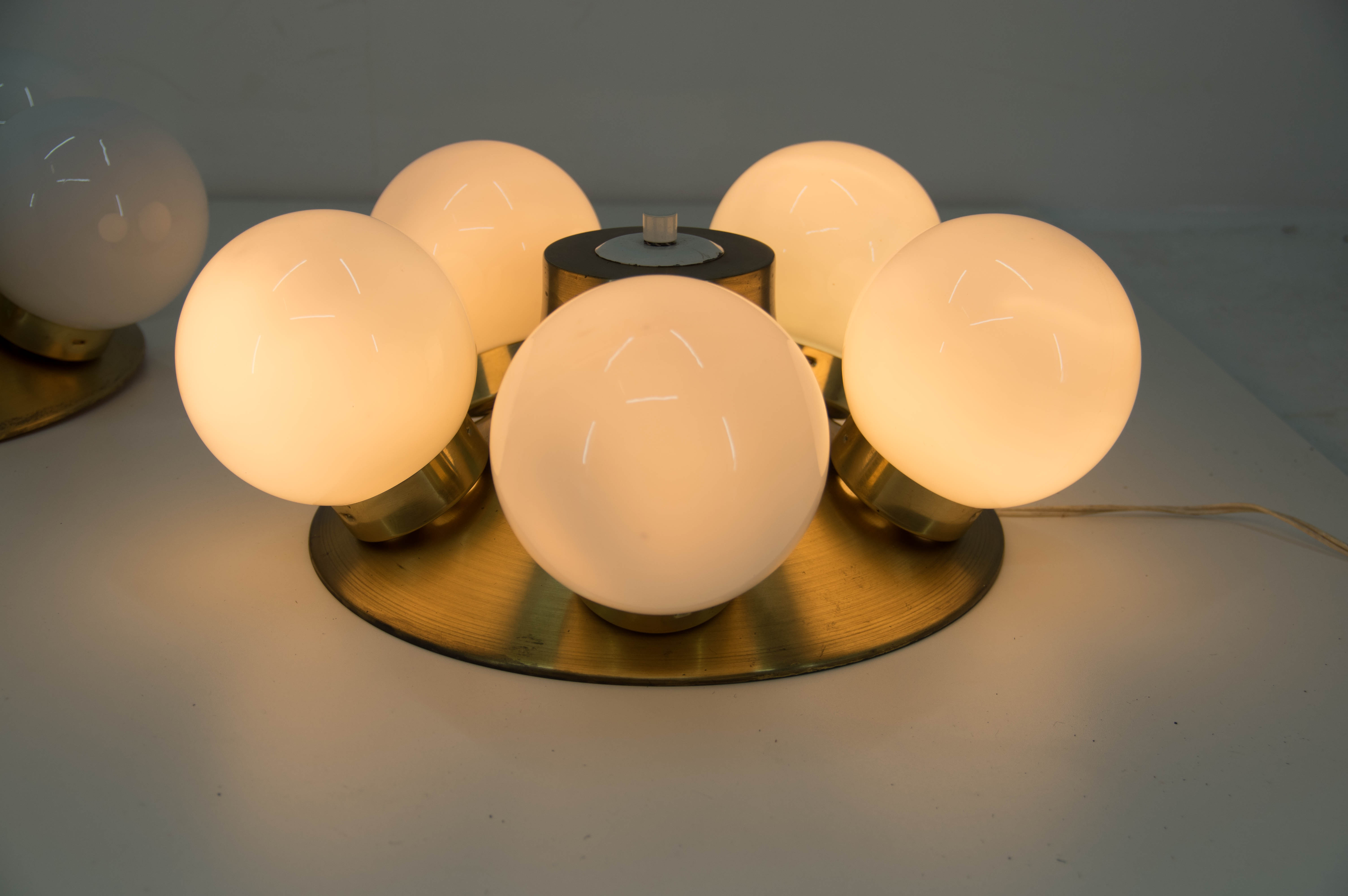 Mid-Century Flushmount or Wall Light by Elektroinstala Decin, 1970s, Set of Two