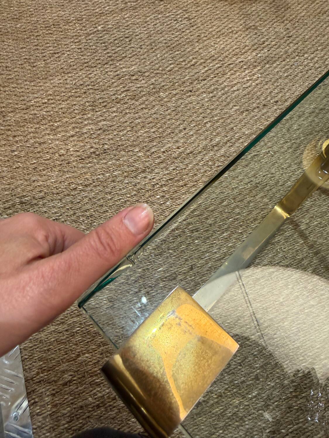 Pair of vintage gilt coffee tables by Friedrich Wilhelm Möller, 1970s