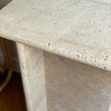 Minimalist travertine stone side table