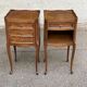 2 Louis XV bedside tables made of curved solid oak with drawers from 1960.