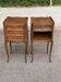 2 Louis XV bedside tables made of curved solid oak with drawers from 1960.