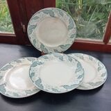 4 assiettes plates en terre de fer Parmentier St Amand