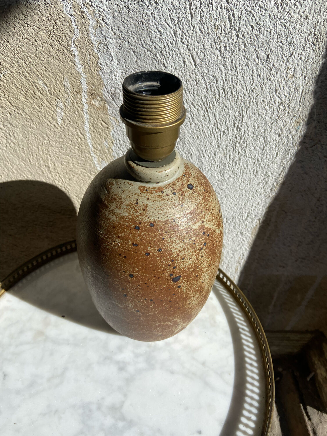 Stoneware foot lamp