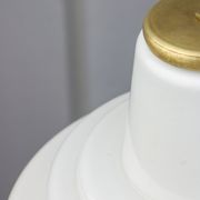 Mid-century Brass and Opaline Pendant Lamp, Italy
