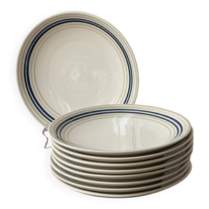 lot de 9 assiettes rayées