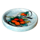 Wall plate - Yves Clément - Ceramic Enamel - Hand-painted flowers