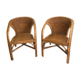 Pair of rattan armchairs from the 60s