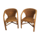 Paire de fauteuils en rotin des années 60