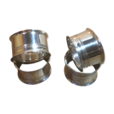 Set of 4 silver metal napkin rings