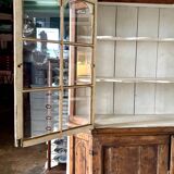 Buffet 2 corps vitré en bois, XIXème