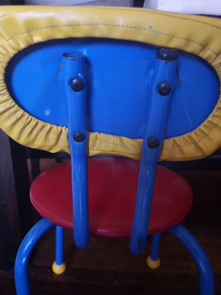 Colorful metallic children's chair - 1970s/1980s