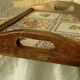 Wooden top and faience of gien decoration peony