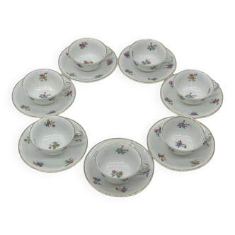 Antique Charles Ahrenfeldt porcelain service, flowers / floral / gilding