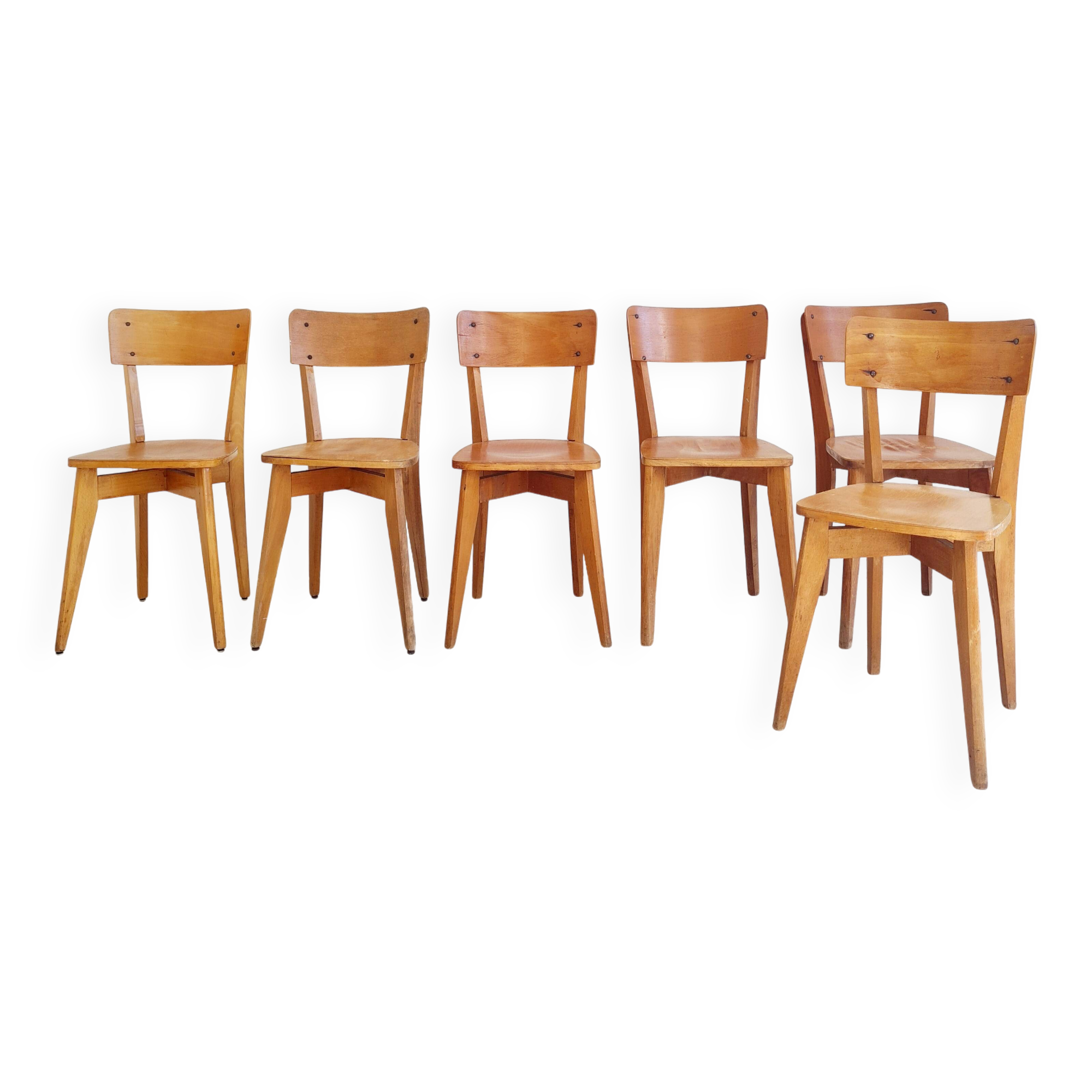Série de chaises bistrot bois miel