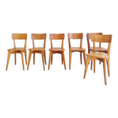 Série de chaises bistrot bois miel