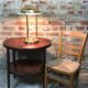 Vintage lamp with glass intensity dimmer and brass Italian design 1980'S